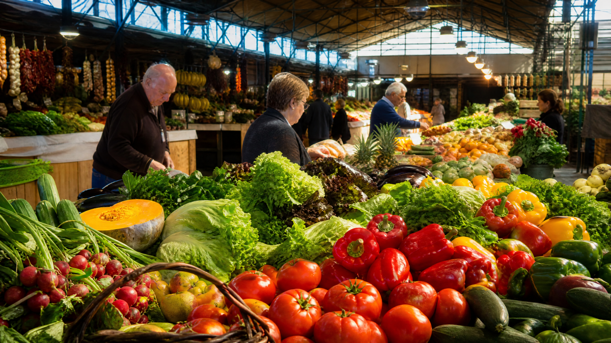 Mercado Central Zaragoza frutas verduras — Restaurante Casa Agustín