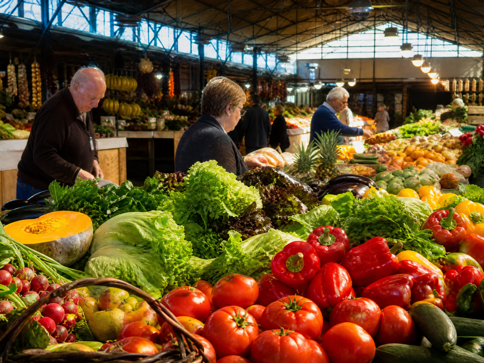 Mercado Central Zaragoza frutas verduras — Restaurante Casa Agustín