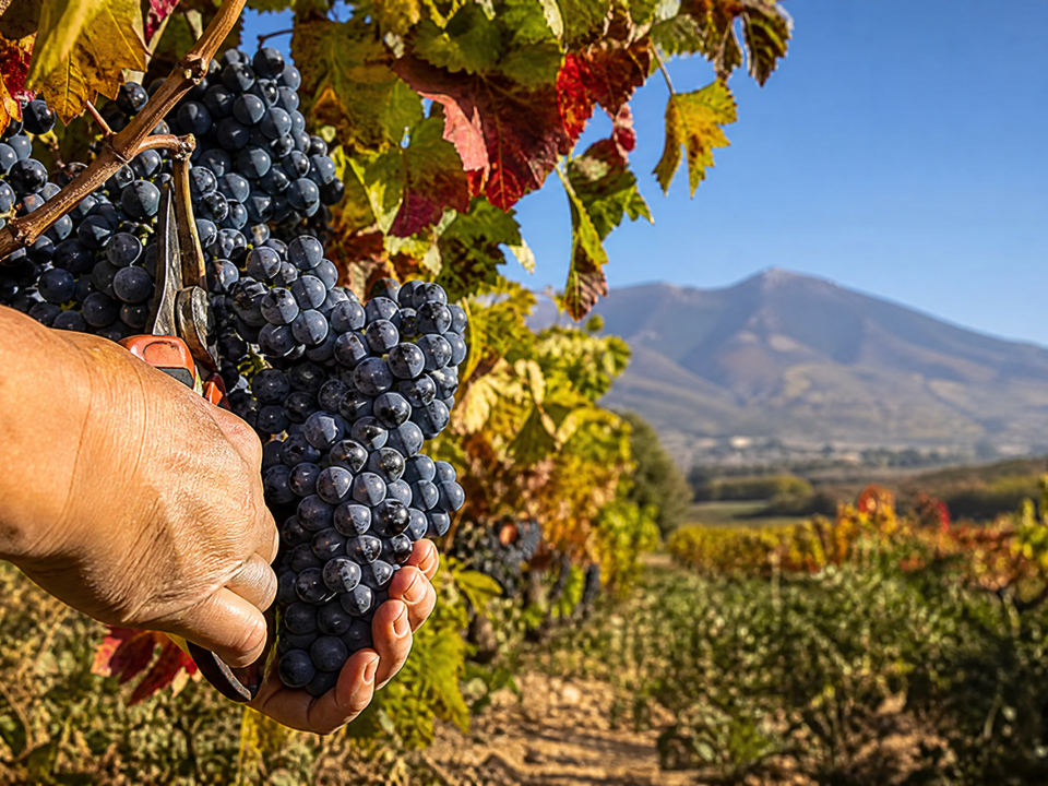 Uva Garnacha vendimia Campo de Borja Moncayo — Restaurante Casa Agustín